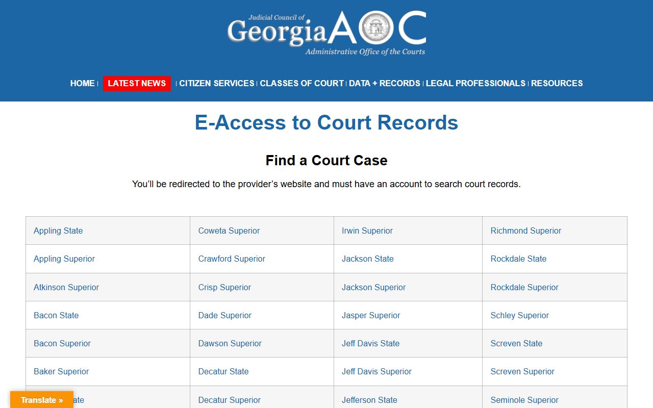 Turner County court records after arrest e-access list