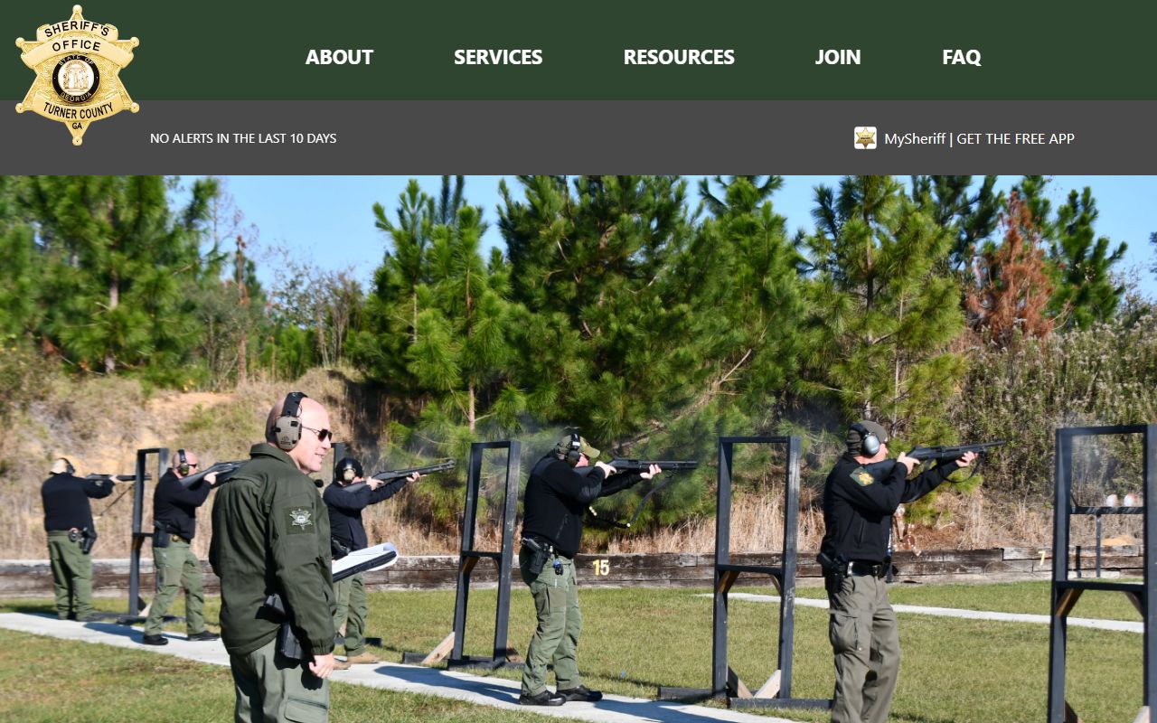 Turner County Sheriff's Office homepage for Turner County Jail inmate services